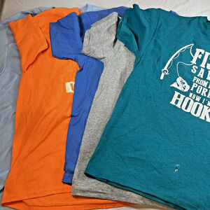 Fishing Graphic T Shirt Lot Mens Large Funny Outdoor 5pc Bundle